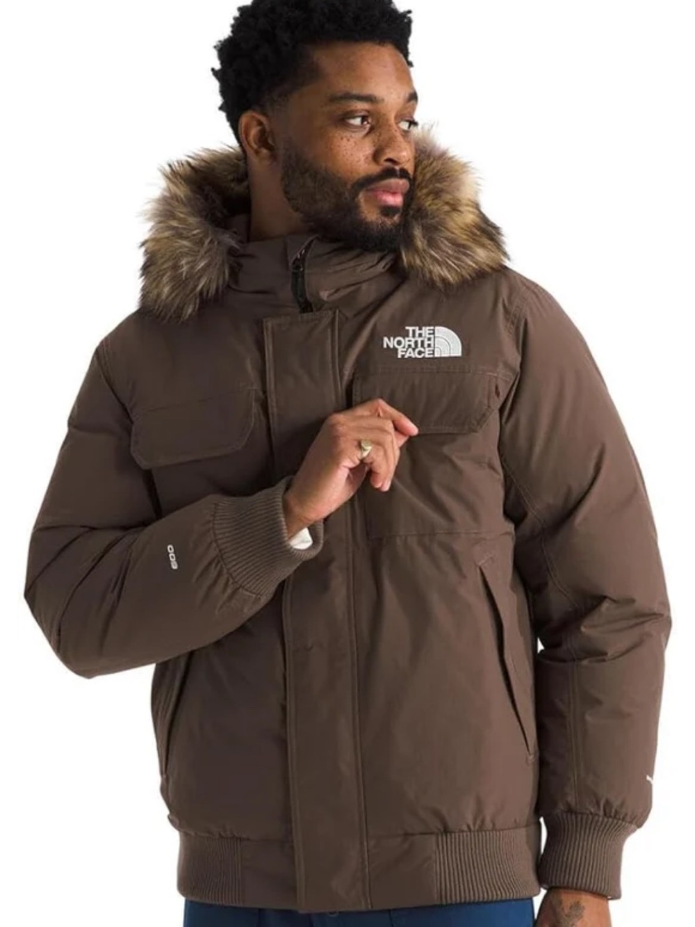 NWOT The North Face Men’s Brown Insulated Parka with Faux Fur Hood, Size Small
